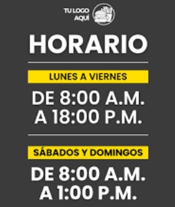 Señal informativa de horario de atención