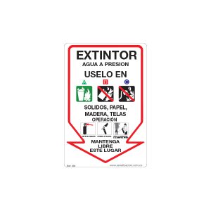 Extintor agua pvc