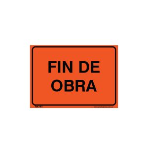 Señal vial de fin de obra