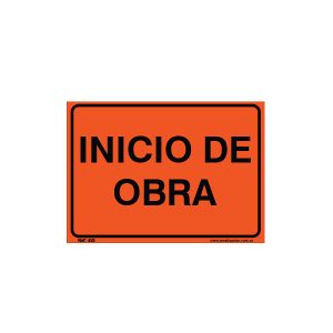 Señal vial de inicio de obra