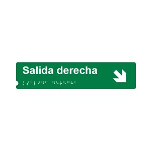 Salida dere abajo braile