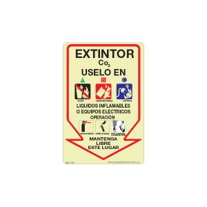 EXTINTOR CO2 FOTOLUMINISCENTE