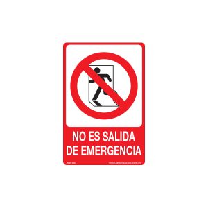 NO ES SALIDA DE  EMERGENCIA  PVC