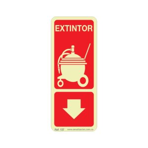 Extintor flecha abajo