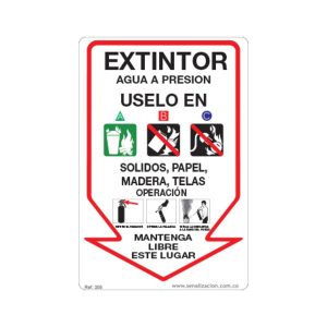 Extintor agua pvc