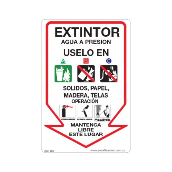 Extintor agua pvc