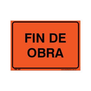 Señal vial de fin de obra