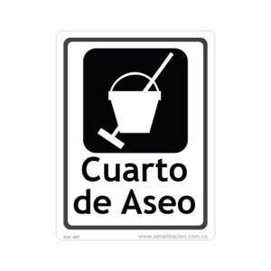 Señal informativa de cuarto de aseo