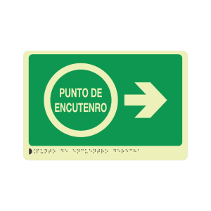 PUNTO DE ENCUENTRO FOTOLUMINISCENTE FLECHA DERECHA - señalización Bogotá
