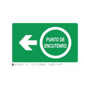 PUNTO DE ENCUENTRO FOTOLUMINISCENTE FLECHA IZQUIERDA - PVC - señalización Bogotá