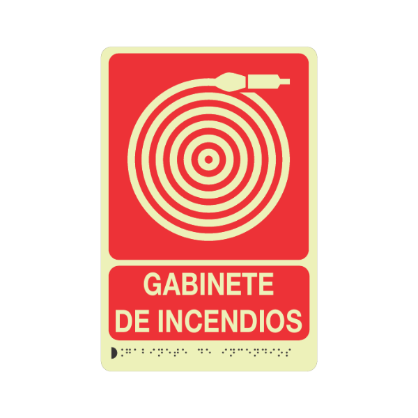 GABINETE CONTRA INCENDIO FLECHA IZQUIERDA FOTOLUMINISCENTE - señalización Bogotá