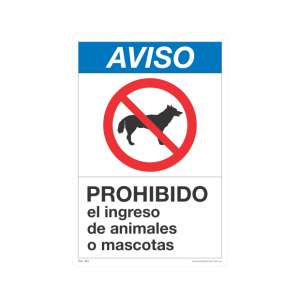 PROHIBIDO INGRESO MASCOTAS - señalización Bogotá