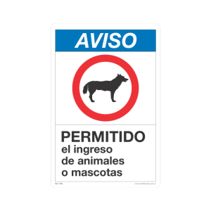PERMITIDO INGRESO MASCOTAS - señalización Bogotá