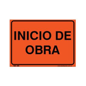 Señal vial de inicio de obra