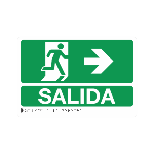 SALIDA DERECHA EN POLIESTIRENO + BRAILLE - señalización Bogotá
