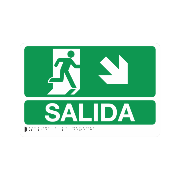 SALIDA DERECHA ABAJO POLIESTIRENO + BRAILLE - señalización Bogotá