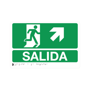 SALIDA DERECHA SUBIENDO POLIESTIRENO + BRAILLE - señalización Bogotá