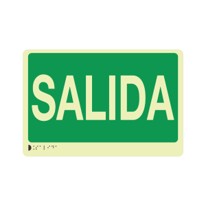 SALIDA FOTOLUMINISCENTE + BRAILLE - señalización Bogotá