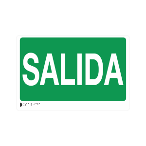 SALIDA POLIESTIRENO + BRAILLE - señalización Bogotá