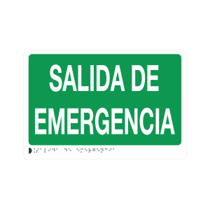 SALIDA DE EMERGENCIA POLIESTIRENO + BRAILLE - señalización Bogotá