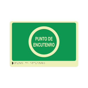 PUNTO DE ENCUENTRO FOTOLUMINISCENTE + BRAILLE - señalización Bogotá