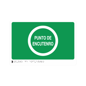 PUNTO DE ENCUENTRO REFLECTIVO POLIESTIRENO + BRAILLE - señalización Bogotá