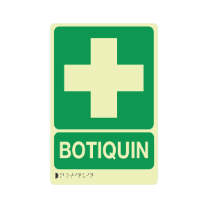 BOTIQUÍN PRIMEROS AUXILIOS FOTOLUMINISCENTE + BRAILLE - señalización Bogotá