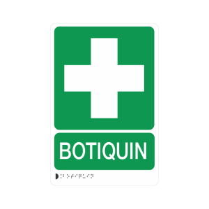 BOTIQUÍN PRIMEROS AUXILIOS POLIESTIRENO + BRAILLE - señalización Bogotá