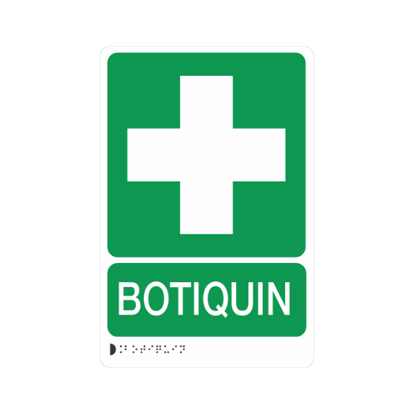 BOTIQUÍN PRIMEROS AUXILIOS POLIESTIRENO + BRAILLE - señalización Bogotá