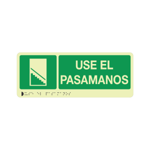 USE EL PASAMANOS FOTOLUMINISCENTE + BRAILLE - señalización Bogotá