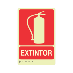 EXTINTOR FOTOLUMINISCENTE + BRAILLE - señalización Bogotá