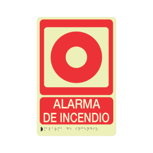 ALARMA CONTRA INCENDIO FOTOLUMINISCENTE + BRAILLE - señalización Bogotá