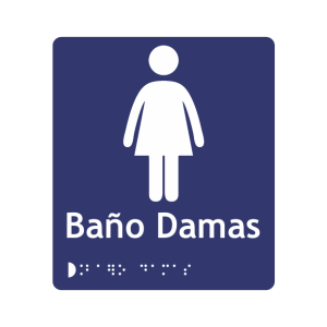 BAÑO DAMAS + BRAILLE - señalización Bogotá