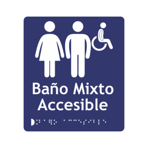 BAÑO MIXTO ACCESIBLE+ BRAILLE - señalización Bogotá