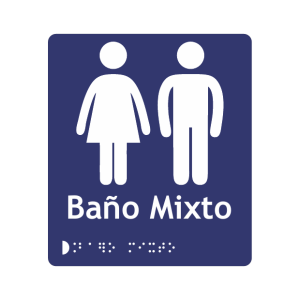 BAÑO MIXTO + BRAILLE - señalización Bogotá