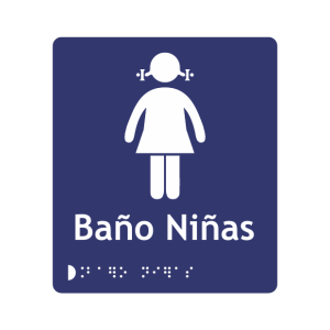 BAÑO NIÑAS + BRAILLE - señalización Bogotá